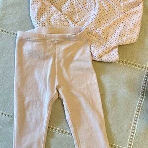 GAP Light Pink Body Suit with Old Navy Sparkly Leggings
